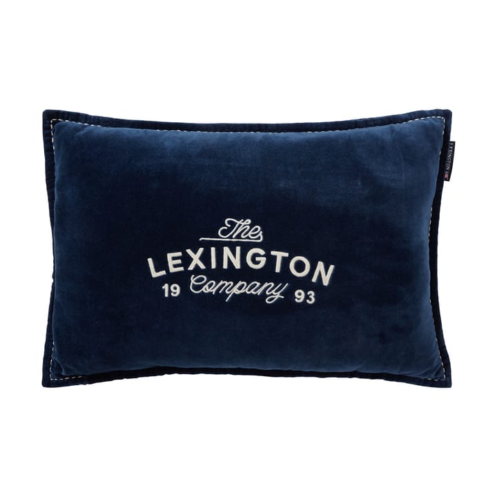 Cuscino in velluto e cotone biologico Logo 1993 40x60 cm - Denim blue - Lexington