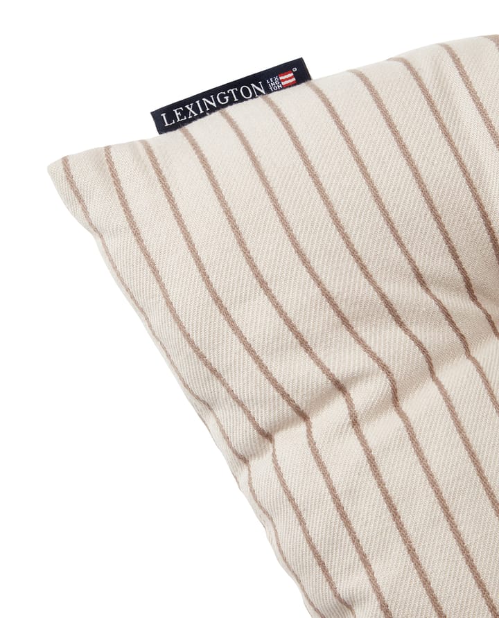 Cuscino per seduta in cotone riciclato a righe 40x40 cm, Beige Lexington