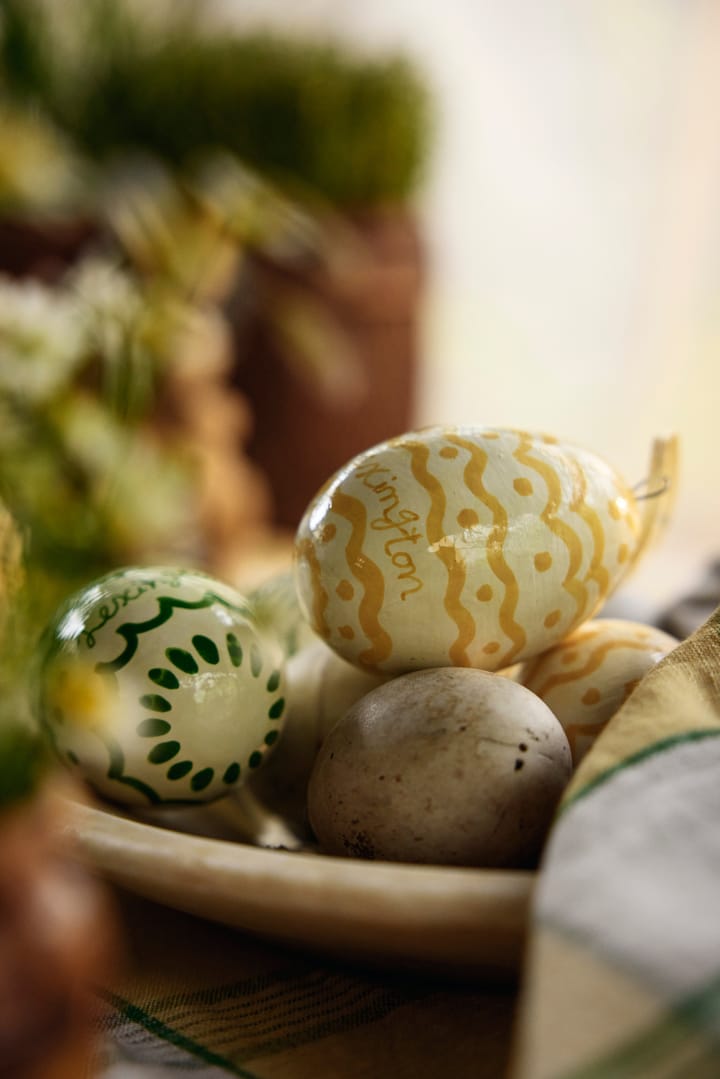 Easter Eggs in Papier Maché pendenti pasquali confezione da 2 - Verde-giallo - Lexington