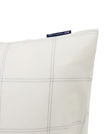 Federa a quadri cotone-lyocell 50x60 cm - Bianco sporco-blu scuro - Lexington