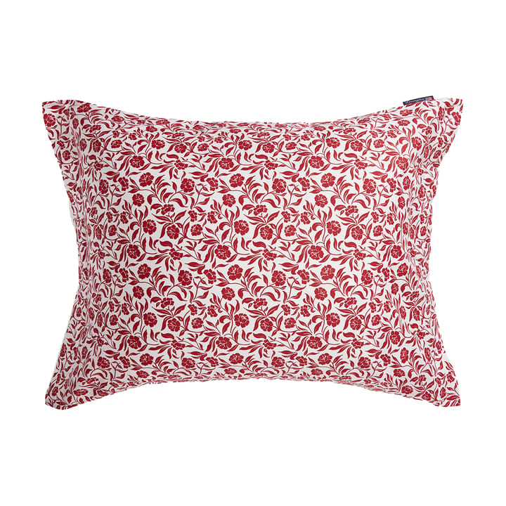 Federa in satin di cotone stampata a fiori 50x60 cm - Bianco-rosso - Lexington