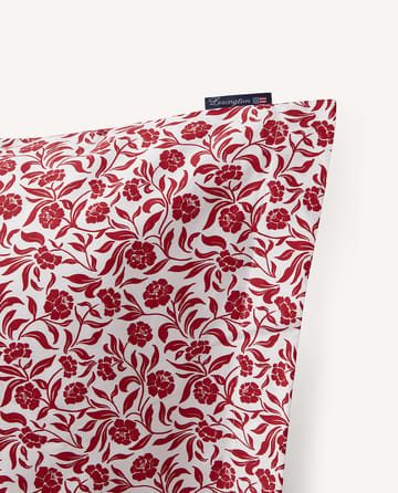 Federa in satin di cotone stampata a fiori 50x60 cm - Bianco-rosso - Lexington