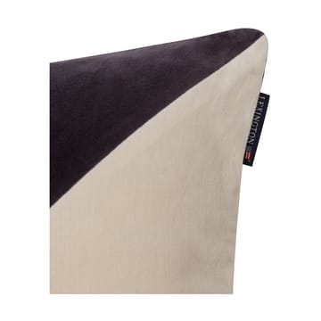 Federa per cuscino Patched Organic Cotton Velvet 50x50 cm - Dark gray-light beige - Lexington