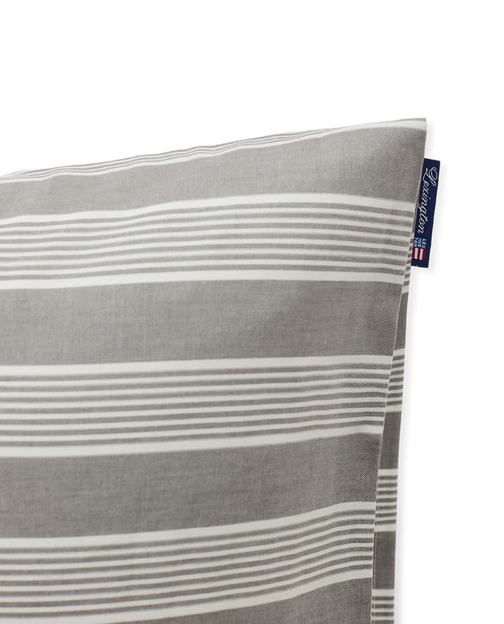 Federa Striped in cotone lyocell 50x60 cm - Grigio-bianco - Lexington