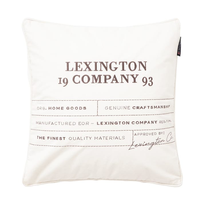 Fodera per cuscino Logo Canvas in cotone biologico 50x50 cm - Bianco - Lexington