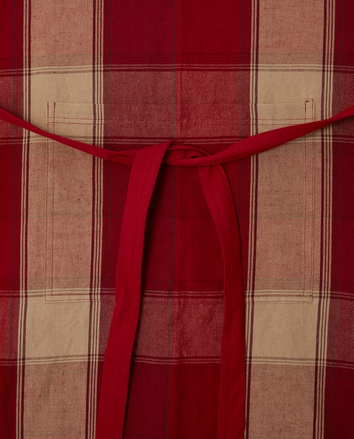 Grembiule in lino-cotone a quadri 80x105 cm, Rosso-beige Lexington