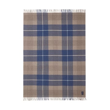 Plaid in lana riciclata Checked 130x170 cm - Denim blue-beige - Lexington