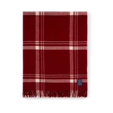 Plaid in lana riciclata Checked 130x170 cm - Rosso, bianco - Lexington