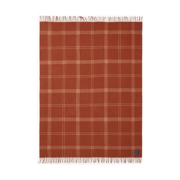 Plaid in lana riciclata Checked 130x170 cm - Rust-white - Lexington