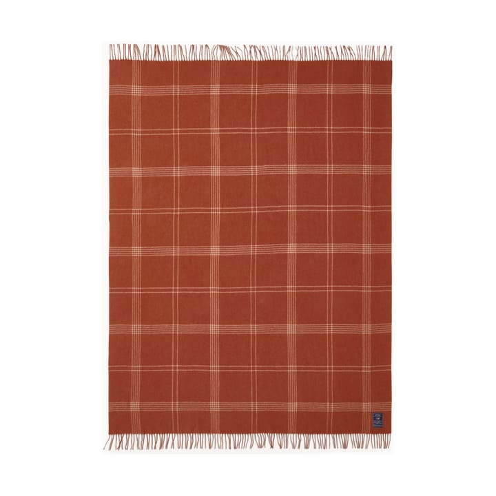 Plaid in lana riciclata Checked 130x170 cm, Rust-white Lexington