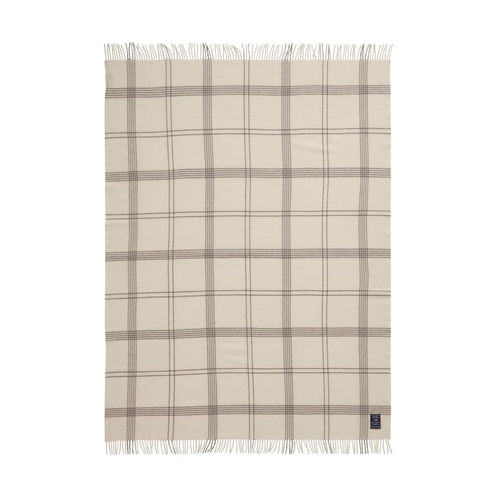 Plaid in lana riciclata Checked 130x170 cm, White-dark gray Lexington