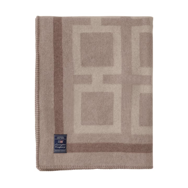 Plaid in lana riciclata Graphic 130x170 cm - Light beige - Lexington