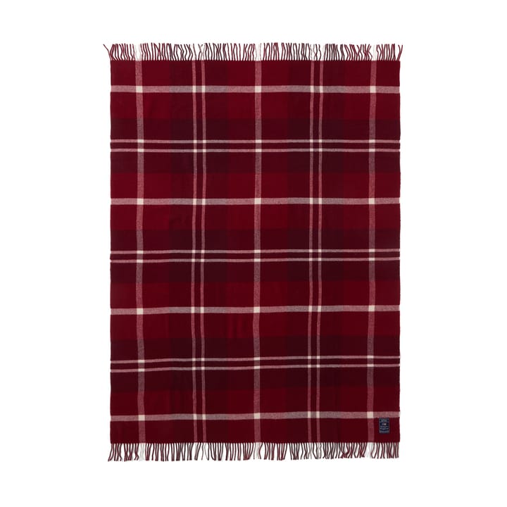 Plaid Riciclato a Quadri 130x170 cm, Rosso-bianco Lexington