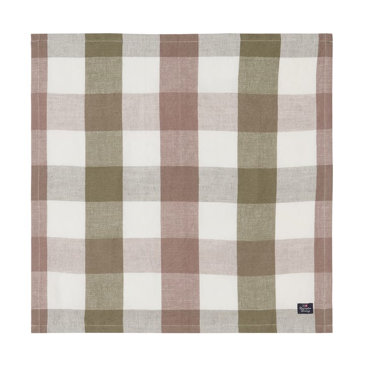 Serviette in lino/cotone a quadri 50x50 cm - Olive - Lexington