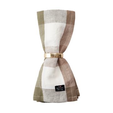 Serviette in lino/cotone a quadri 50x50 cm - Olive - Lexington