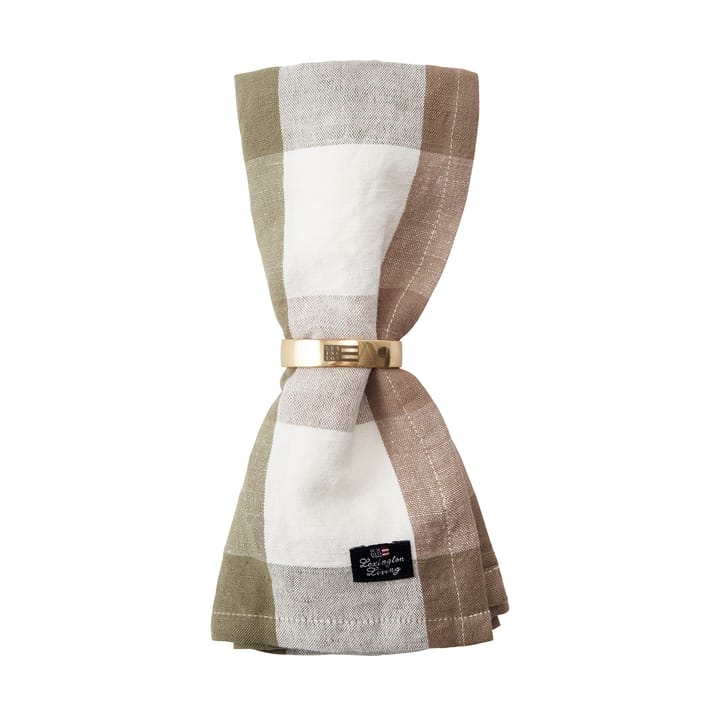 Serviette in lino/cotone a quadri 50x50 cm, Olive Lexington