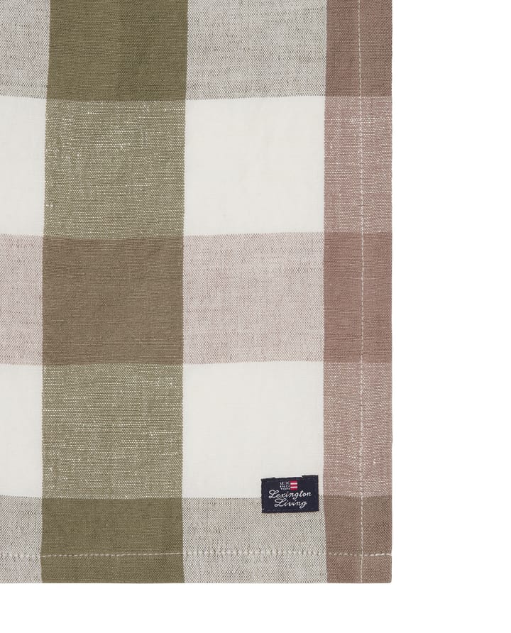 Serviette in lino/cotone a quadri 50x50 cm, Olive Lexington