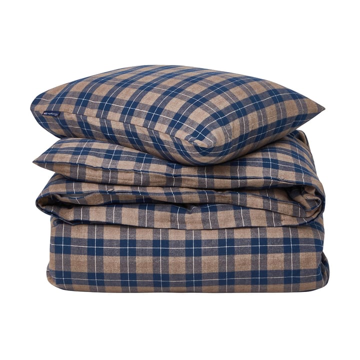 Set da letto Checked Flannel 150x210 cm - Denim blue-beige - Lexington