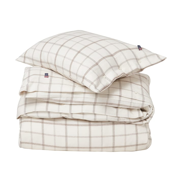 Set da letto Checked Flannel 150x210 cm - White-brown - Lexington