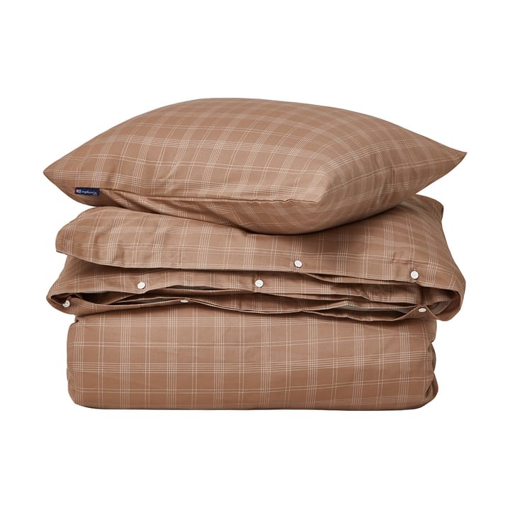 Set da letto Checked Pin Point Oxford 150x210 cm - Brown - Lexington