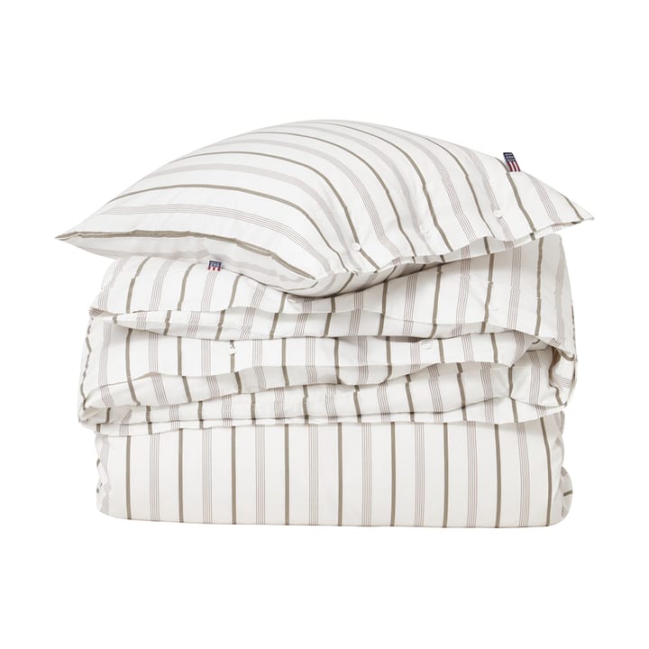 Set da letto in Cotone a righe Poplin 150x210 cm, White Lexington