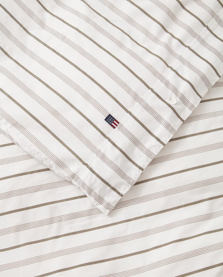 Set da letto in Cotone a righe Poplin 150x210 cm, White Lexington