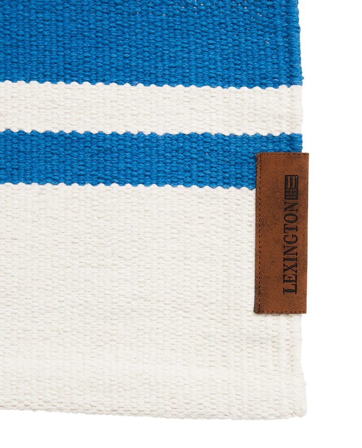 Tappeto corridoio in cotone a righe biologico 80x220 cm - Blu-bianco - Lexington