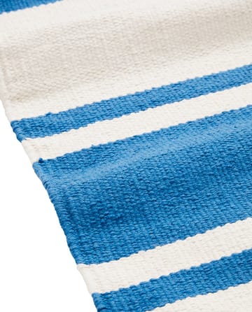 Tappeto in cotone a righe biologico 170x240 cm - Blu-bianco - Lexington