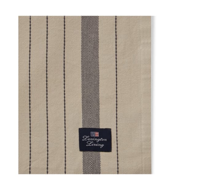 Tovaglia in cotone biologico Striped 150x250 cm - Beige-dark gray - Lexington