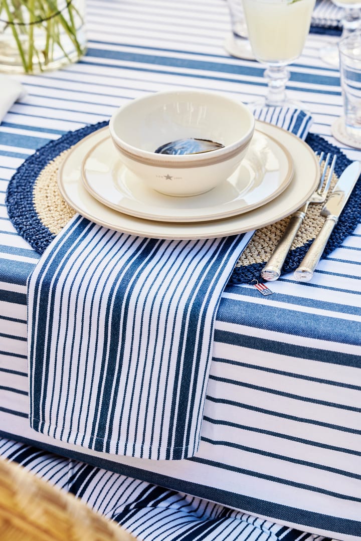 Tovaglia in cotone biologico Striped 150x350 cm, Navy Lexington