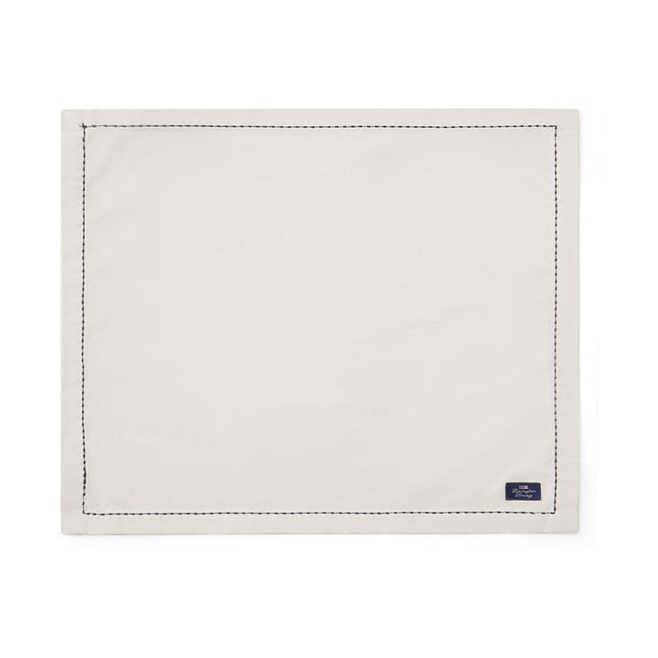 Tovaglietta Org Cotton Oxford Stitches 40x50 cm - Beige, grigio scuro - Lexington