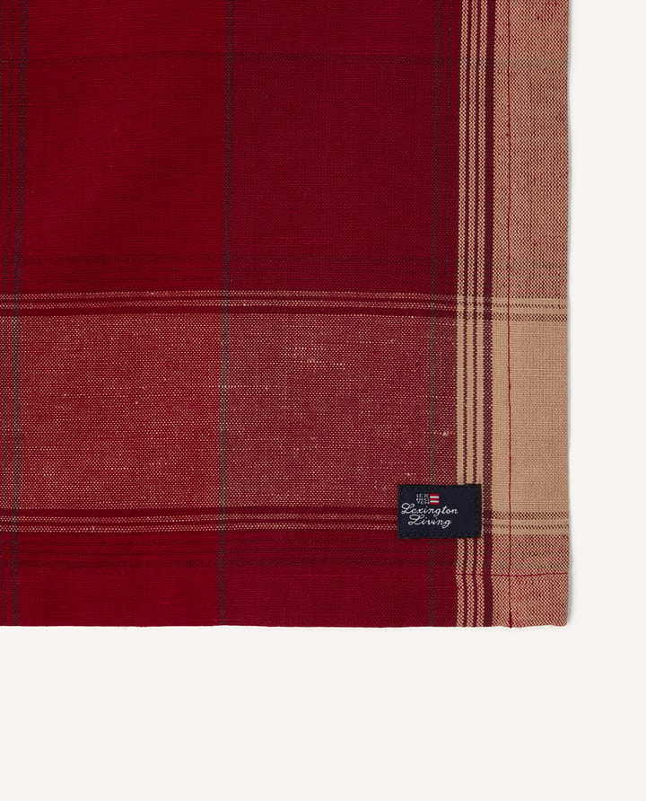 Tovaglietta quadrettata in lino-cotone 40x50 cm, Rosso-beige Lexington