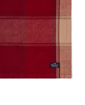 Tovagliolo di lino-cotone a quadri 50x50 cm - Rosso-beige - Lexington