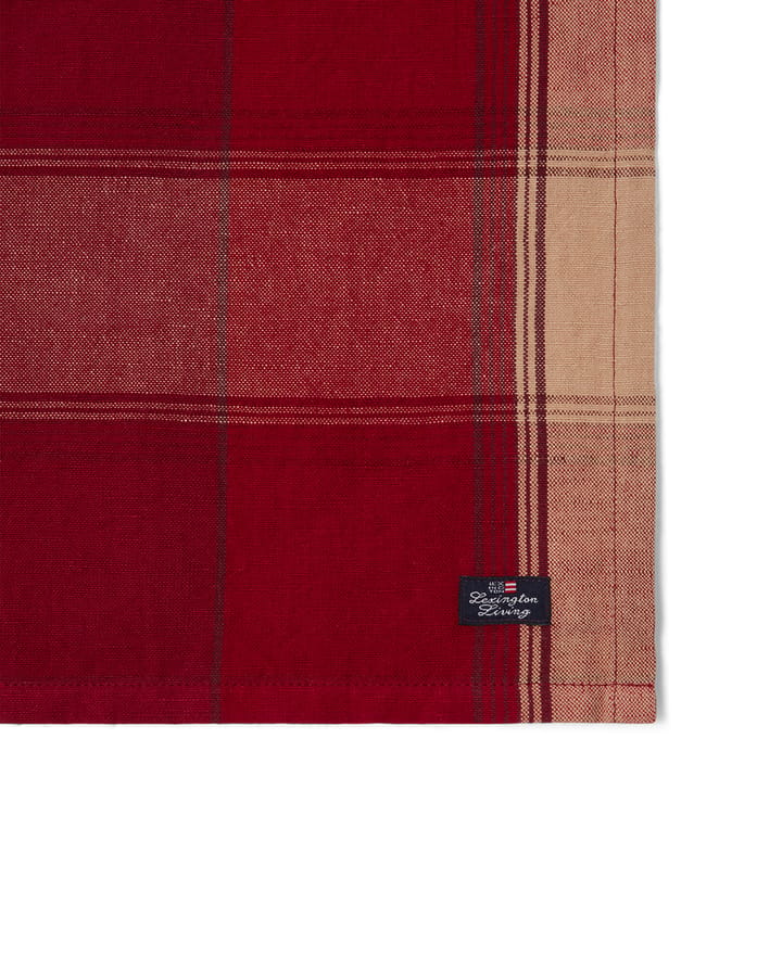 Tovagliolo di lino-cotone a quadri 50x50 cm, Rosso-beige Lexington