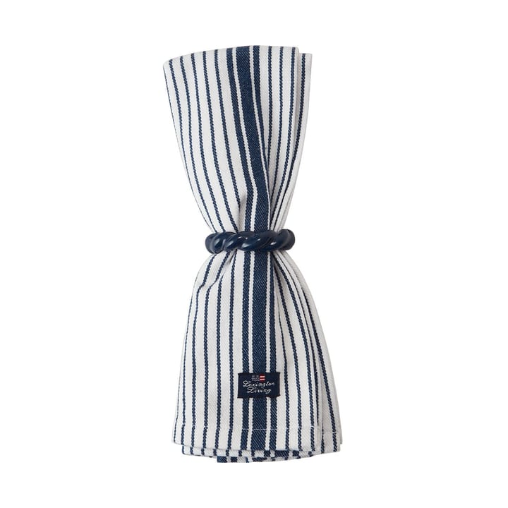 Tovagliolo in cotone biologico Striped 50x50 cm, Navy Lexington