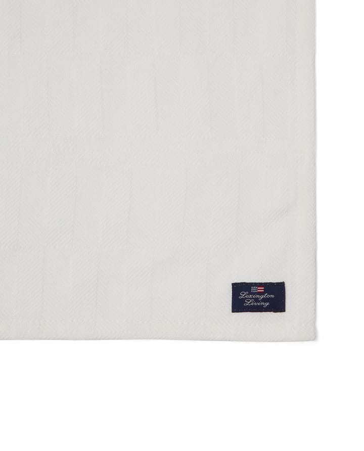 Tovagliolo in cotone jacquard bianco 50x50 cm, Bianco Lexington