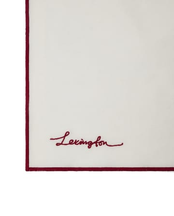 Tovagliolo in misto lino-cotone Flower 50x50 cm - Bianco-rosso - Lexington