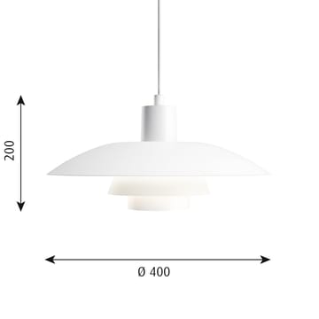 Lampada a sospensione PH 4/3 Ø 40 cm - Bianco - Louis Poulsen