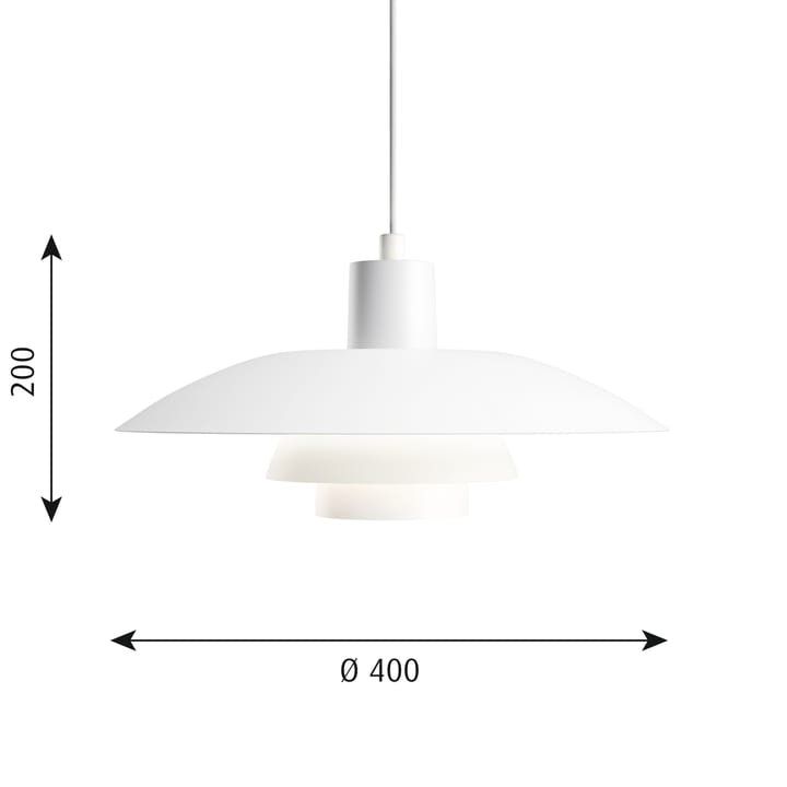 Lampada a sospensione PH 4/3 Ø 40 cm - Bianco - Louis Poulsen