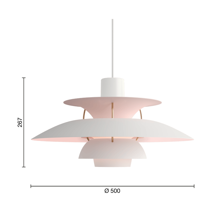 Lampada a sospensione PH 5 Anniversary edition, Matte white-pale rose Louis Poulsen