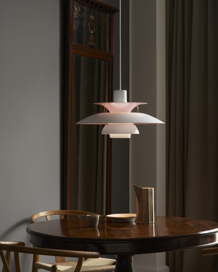 Lampada a sospensione PH 5 Anniversary edition, Matte white-pale rose Louis Poulsen