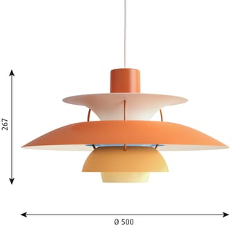 Lampada a sospensione PH 5  - Arancione - Louis Poulsen