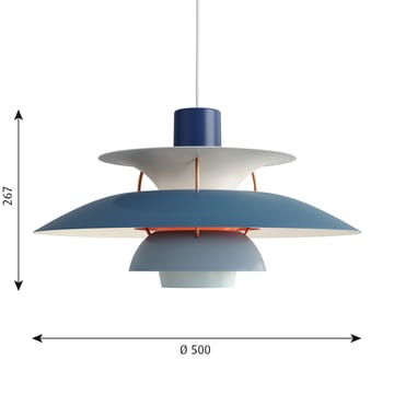 Lampada a sospensione PH 5  - Blu - Louis Poulsen