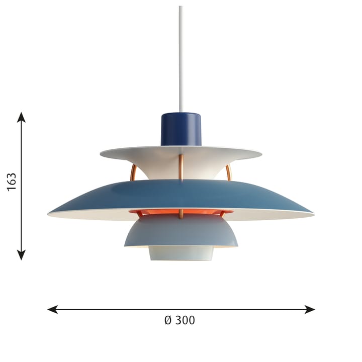 Lampada a sospensione PH 5 MINI, Blu Louis Poulsen