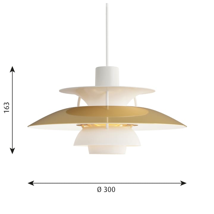 Lampada a sospensione PH 5 MINI, Ottone Louis Poulsen