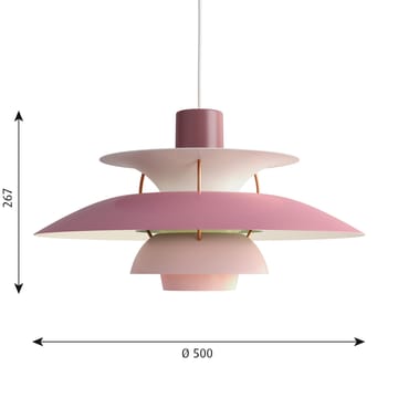 Lampada a sospensione PH 5  - Rosa - Louis Poulsen