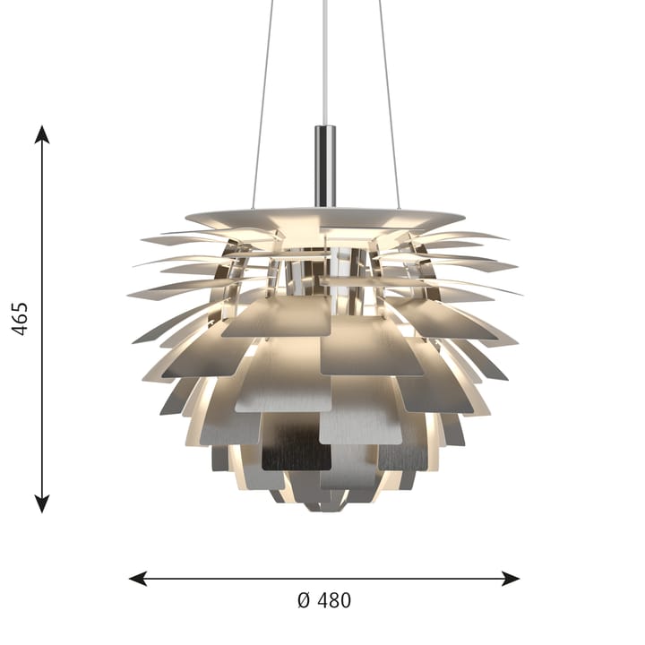 Lampada a sospensione PH Artichoke Ø 48 cm, Acciaio inossidabile Louis Poulsen