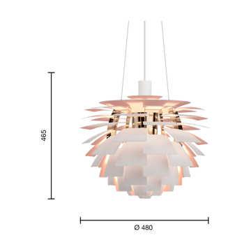 Lampada a sospensione PH Artichoke Anniversary edition - Matte white-pale rose Ø48 cm - Louis Poulsen