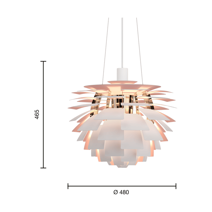 Lampada a sospensione PH Artichoke Anniversary edition - Matte white-pale rose Ø48 cm - Louis Poulsen