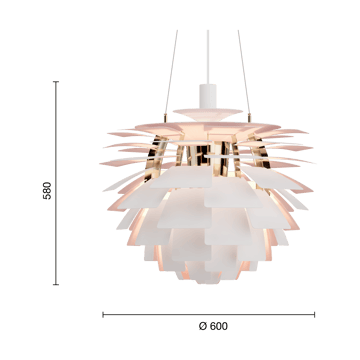 Lampada a sospensione PH Artichoke Anniversary edition - Matte white-pale rose Ø60 cm - Louis Poulsen